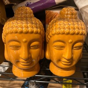 Pier 1 Vibrant Orange Buddha Heads